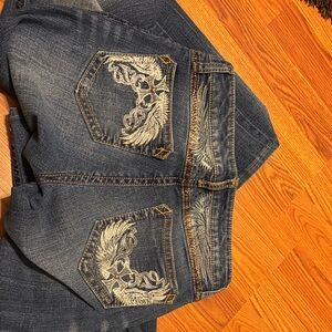 Wrangler Women’s Dark Blue Bootcut Jeans with Embroidery